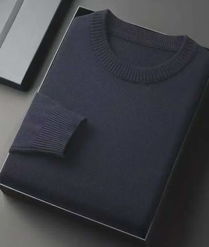 Heren Klassieke Gebreide Pullover Trui met Ronde Hals - Zacht & Lichtgewicht Casual Herentrui