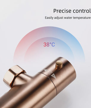 Thermostatische Douchekraan met Regendouche en Handdouche - Massief Messing