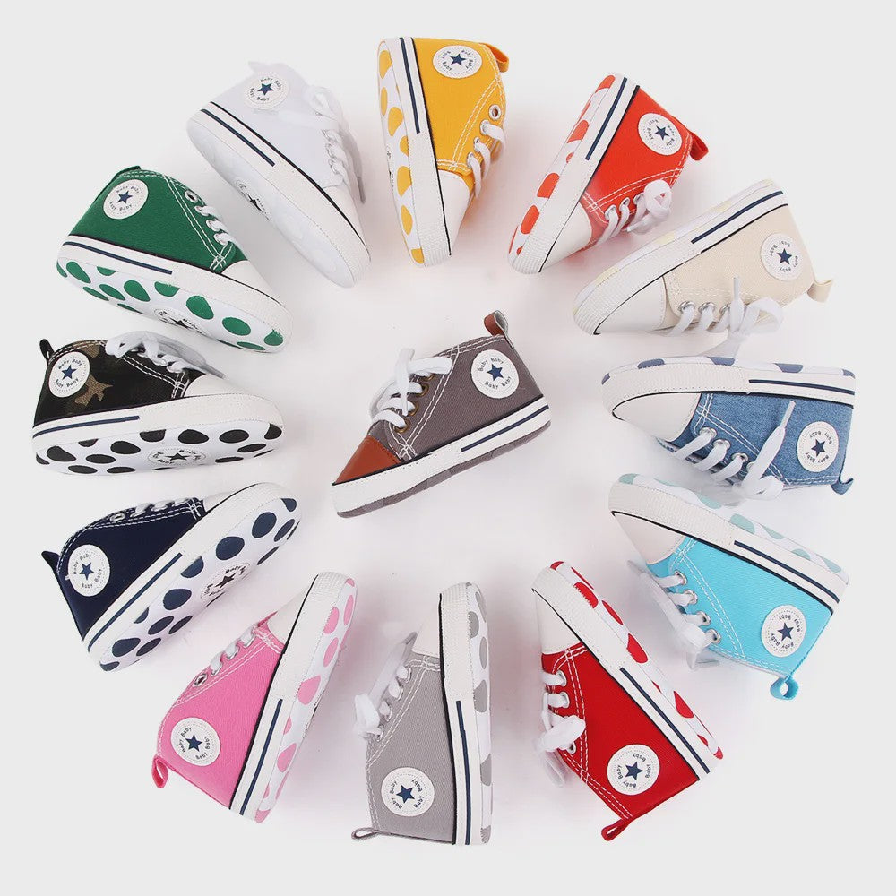 Babyschoenen Canvas Sneakers - Eerste Stapjes Schoentjes met Zachte Zool