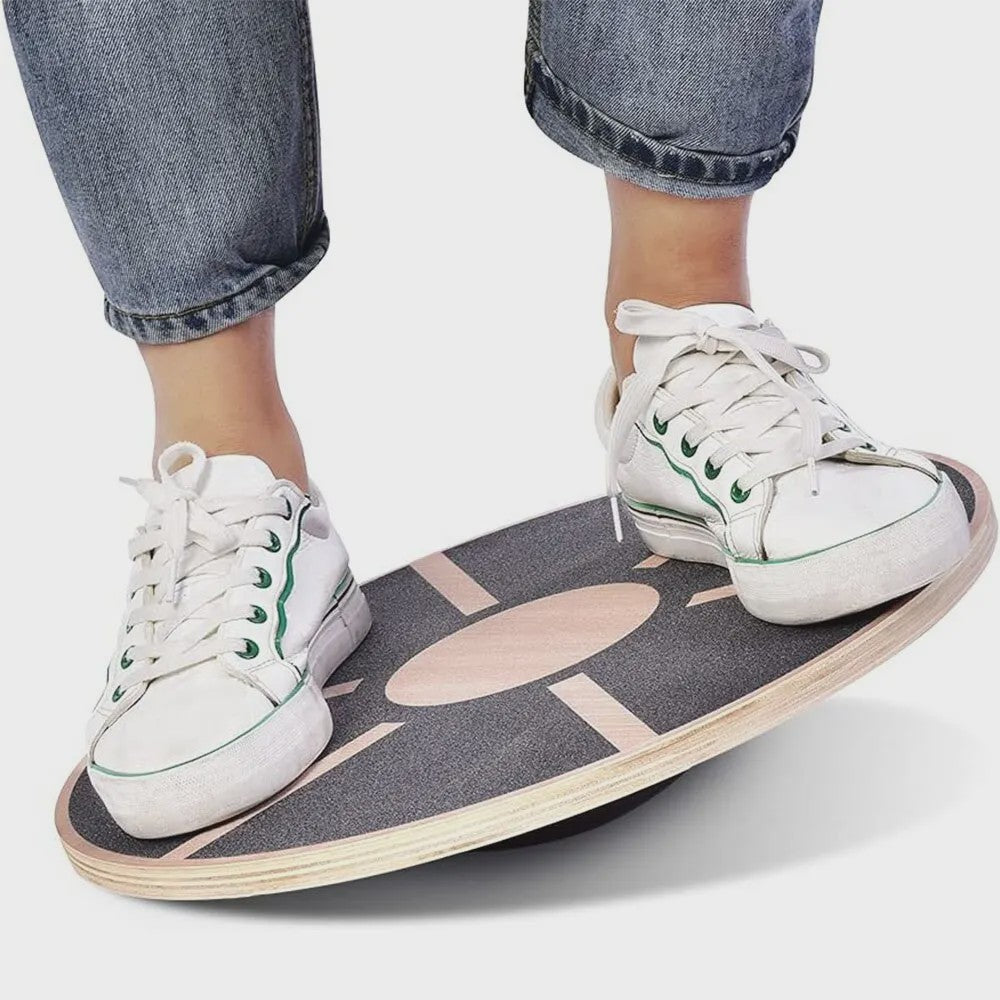 Houten Wobble Balansbord - Non-Slip Fitness & Yoga Oefenbord voor Thuisgebruik