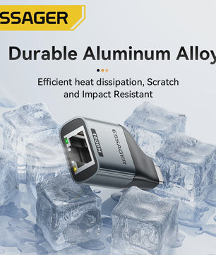 Essager Gigabit Type-C naar Ethernet Adapter 1000Mbps RJ45 Netwerkkaart