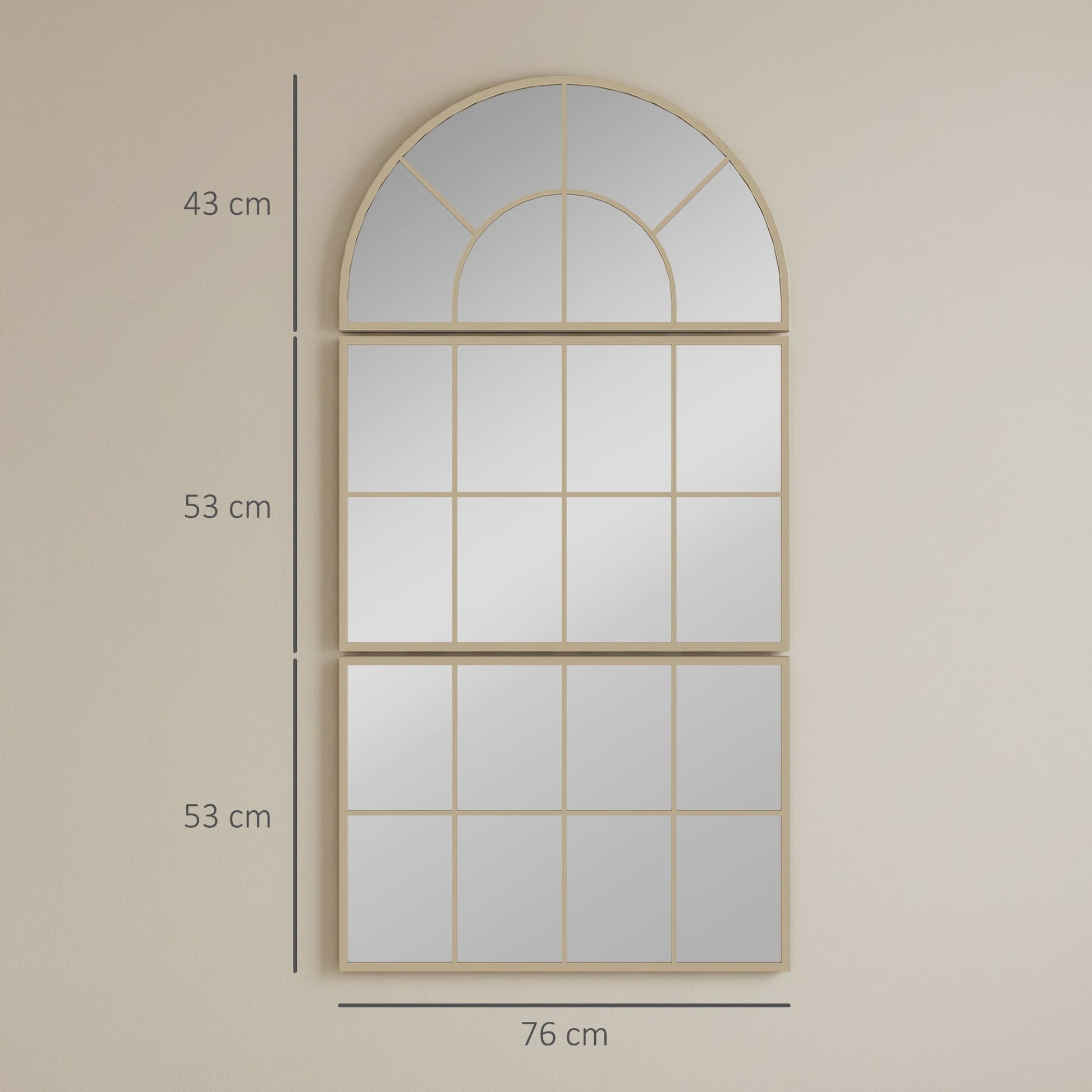 Boogvormige Raam Spiegel Set - 3 Delig - Metalen Frame - Woonkamer & Slaapkamer Decoratie