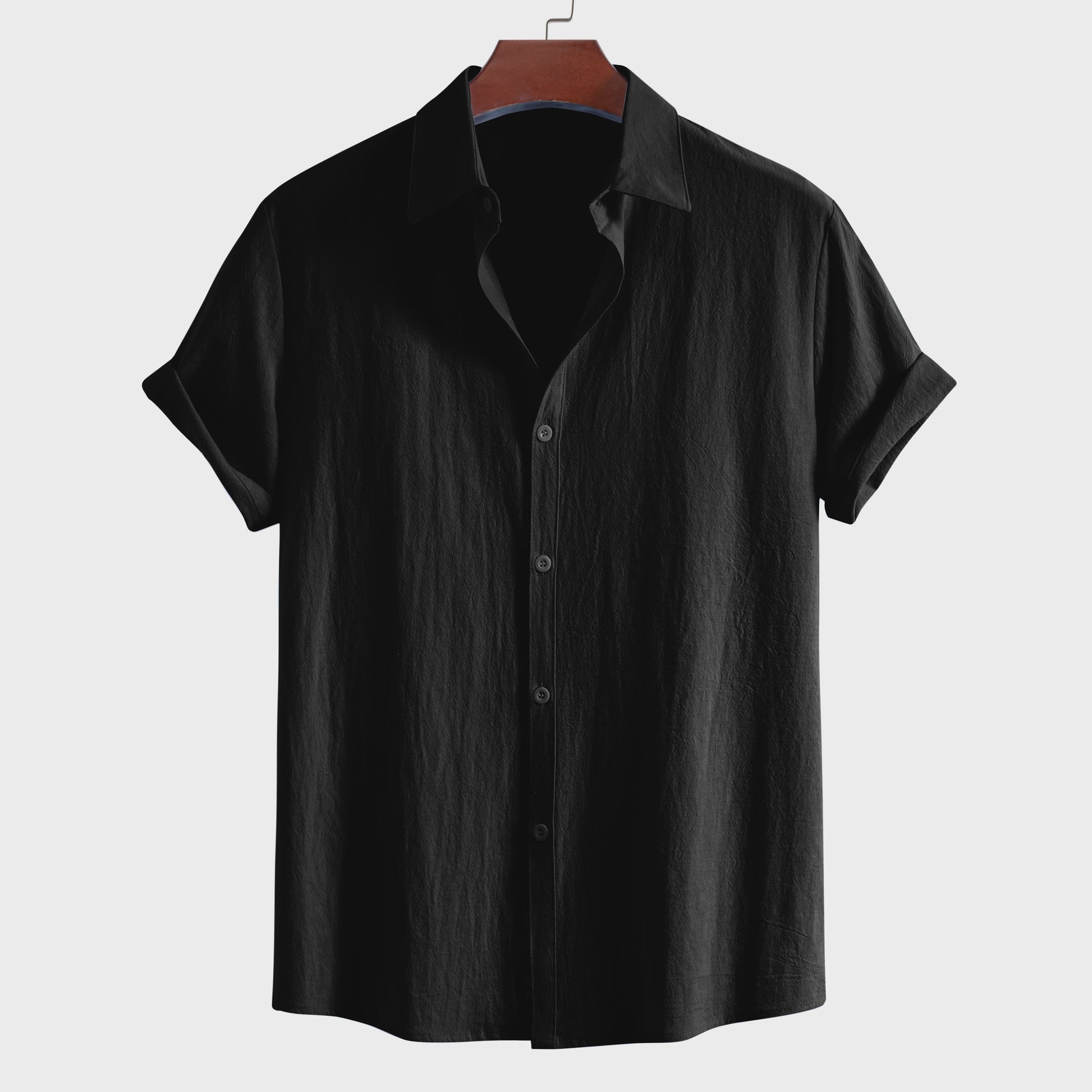 Comfortabel Heren Overhemd met Korte Mouw en Kraag - Zomerse Casual Stijl van Puur Katoen