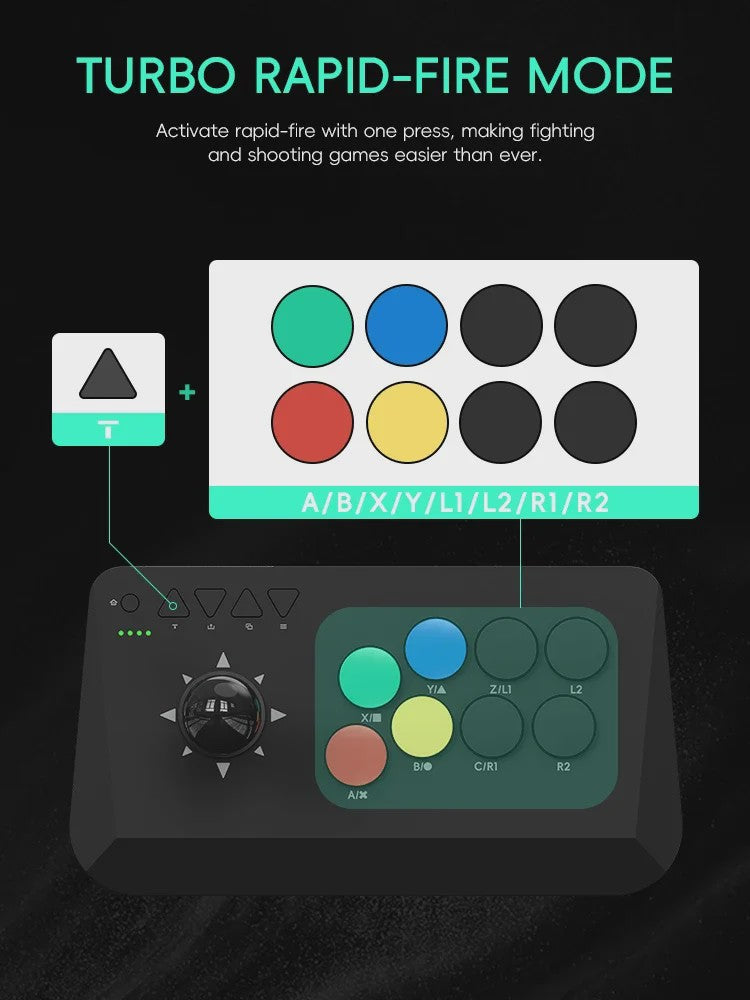 Wireless Arcade Stick Y3A Max - Pro Fight Joystick voor PC, TV Box & Retro Games
