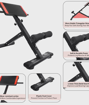 3-in-1 Multifunctionele Fitness Bank: Romeinse Stoel & Buiktrainer voor Full-Body Core Training