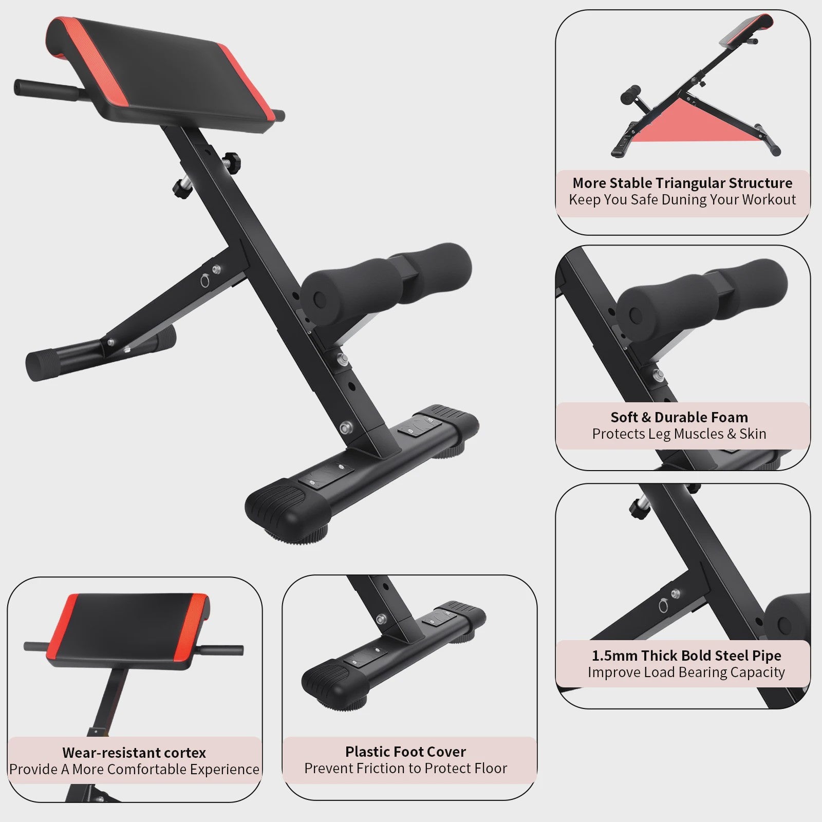 3-in-1 Multifunctionele Fitness Bank: Romeinse Stoel & Buiktrainer voor Full-Body Core Training
