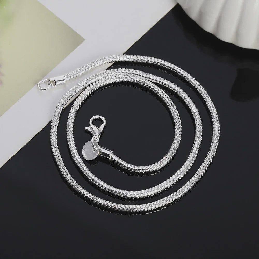 Zilveren Slangenhalsketting 925 Sterling Zilver - 45-60cm, 1-3mm Dik - Voor Heren & Dames - Perfect voor Hangers