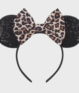 Chique Sequin Mickey Oortjes Diadeem met Strik - Feestelijk Haaraccessoire voor Kinderen & Dames