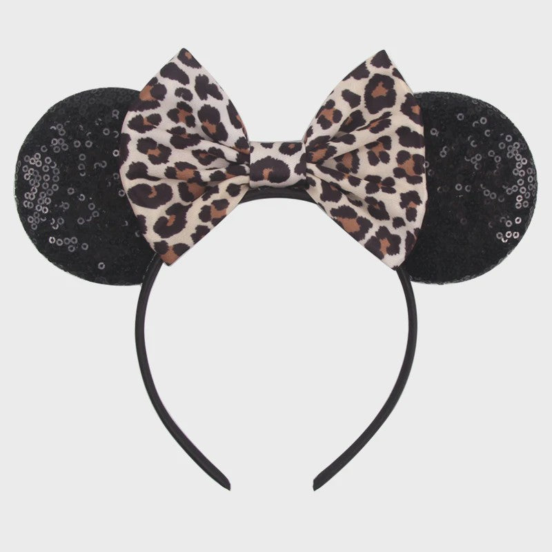 Chique Sequin Mickey Oortjes Diadeem met Strik - Feestelijk Haaraccessoire voor Kinderen & Dames