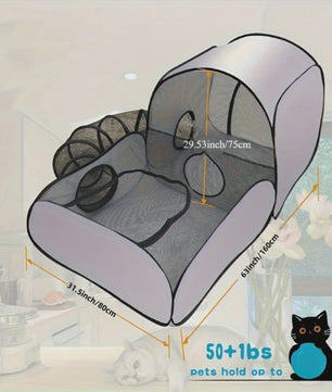 Opvouwbare Katten Tunneltent Speelpen - Ademend Polyester voor Binnen & Buiten