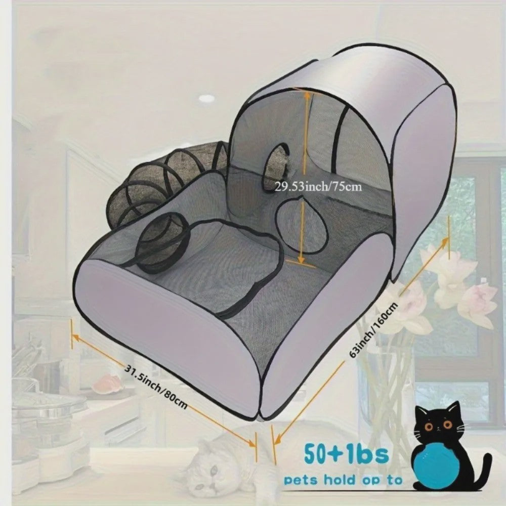 Opvouwbare Katten Tunneltent Speelpen - Ademend Polyester voor Binnen & Buiten