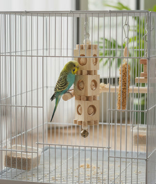 Kleurrijk Houten Papegaai Speelgoed - Verrijkende Knaagspeeltjes voor Vogels
