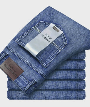 Herens Jeans Rechte Pasvorm Stretch - Zakelijk & Casual Blauw/Zwart Denim Werkbroek