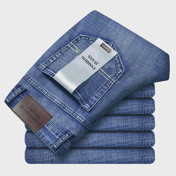 Herens Jeans Rechte Pasvorm Stretch - Zakelijk & Casual Blauw/Zwart Denim Werkbroek