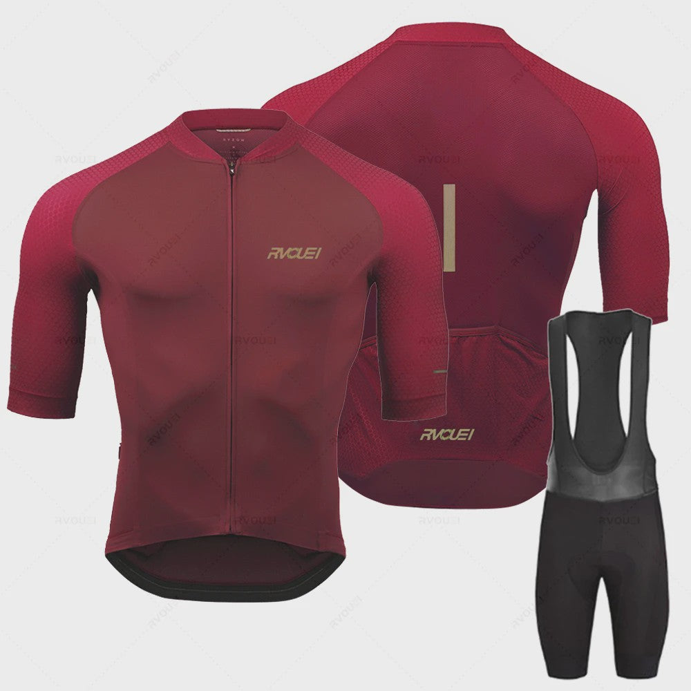 Pro Fiets Kleding Set Heren - Ademend Wielrenpak met Bib Shorts