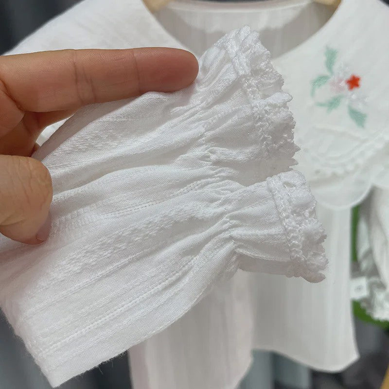 Schattig Geborduurd Prinsessen Blouse Shirt voor Baby Meisjes - Lente & Herfst