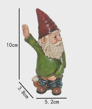 Grappige Plassende Tuinkabouter - Resin Beeldje voor Tuin & Terras