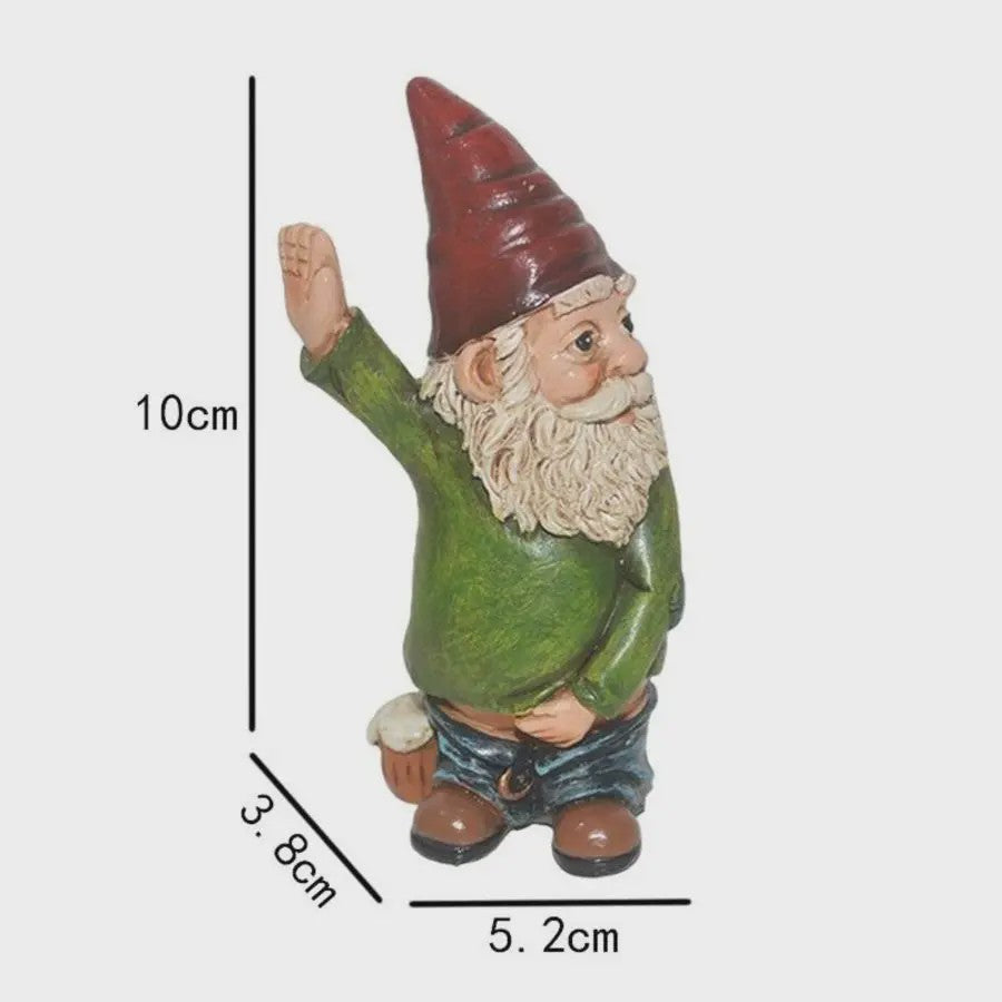 Grappige Plassende Tuinkabouter - Resin Beeldje voor Tuin & Terras