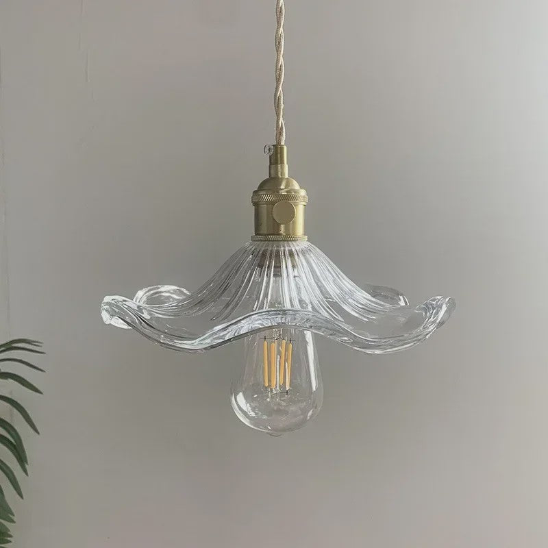 Nordic Minimalistische Glazen Hanglamp met Koperen Fitting - Sfeervolle Verlichting voor Woonkamer & Slaapkamer