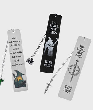 Lord of the Rings Metal Bladwijzer Set - Iconische Citaten & Fantasy Designs