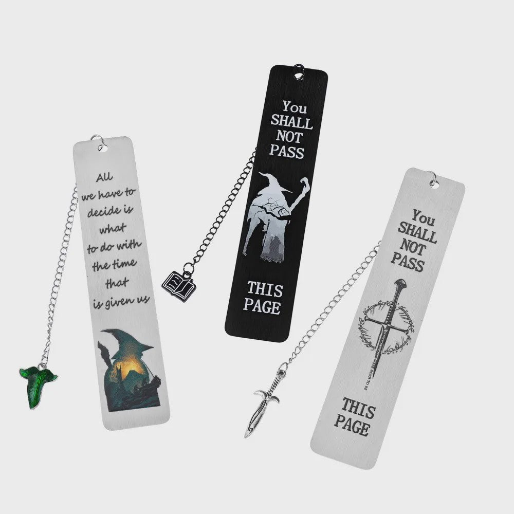 Lord of the Rings Metal Bladwijzer Set - Iconische Citaten & Fantasy Designs