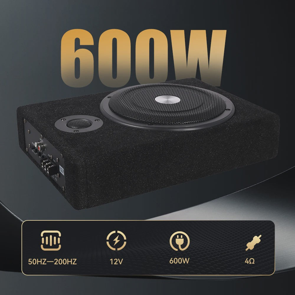 Podofo 8 inch 600W Slanke Actieve Onder-Zetel Subwoofer met Krachtige Versterker