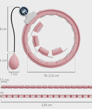 Verstelbare Fitness Hula Hoop met Massagepunten en Digitale Teller - 16 Segmenten