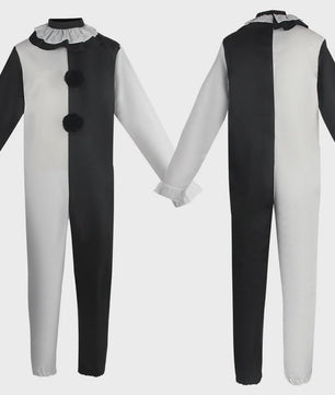 Eng Terrifier Clown Kostuum Heren Dames - Zwart Wit Jumpsuit & Jurk voor Halloween