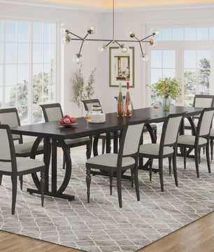 Industriële Eettafel 160 cm voor 4-6 Personen - Zwart met Zwaar Metalen Frame
