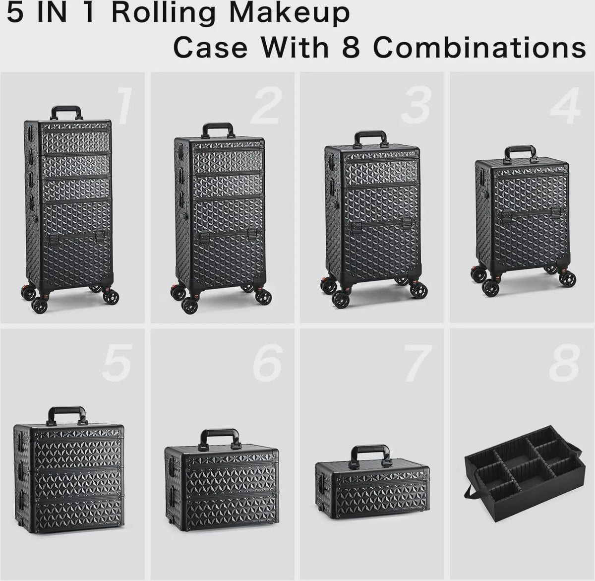 Professionele Make-up Koffer op Wielen - Extra Groot & Rolbaar