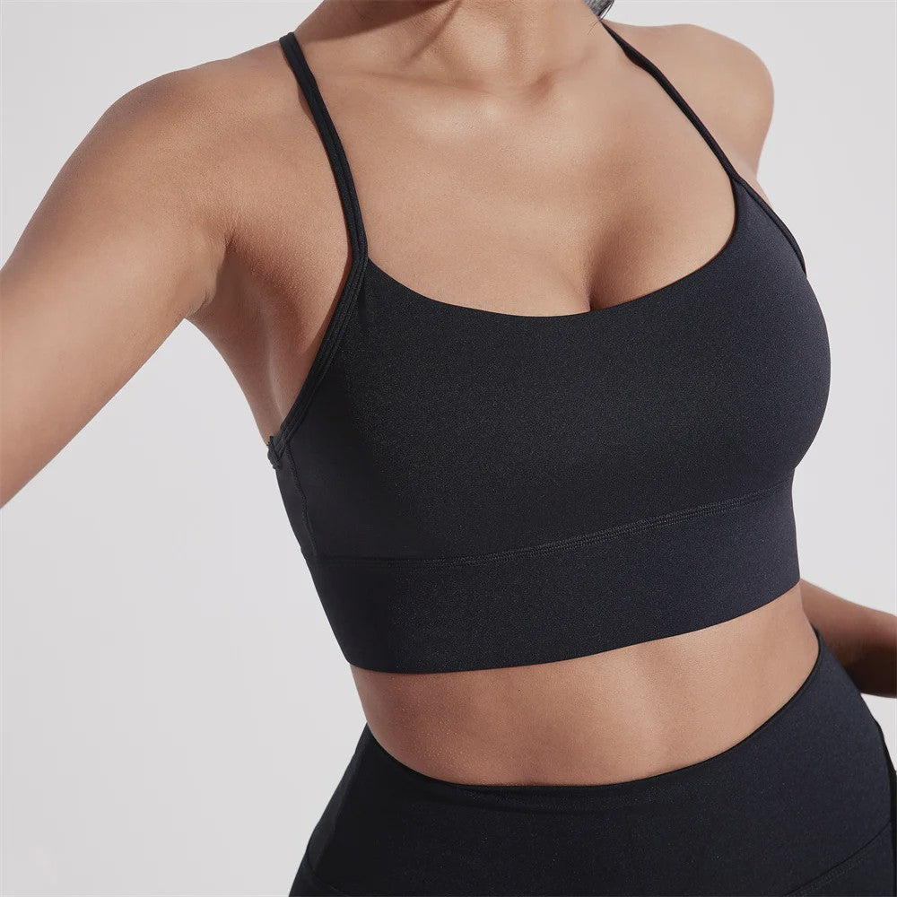 Sportieve Seamless BH Top met Y-Rug en Afneembare Pads - Comfortabel voor Yoga, Fitness & Training