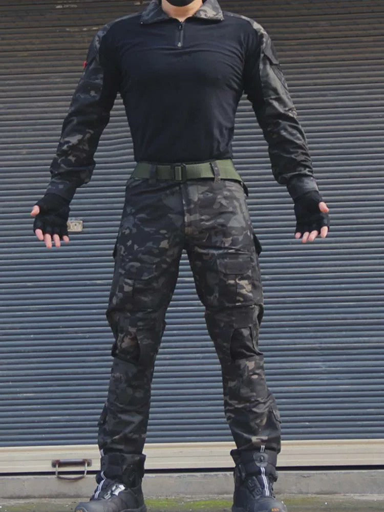Tactisch Camouflage Uniform Set: Combat Shirt & Broek voor Outdoor, Airsoft, Jacht & Training