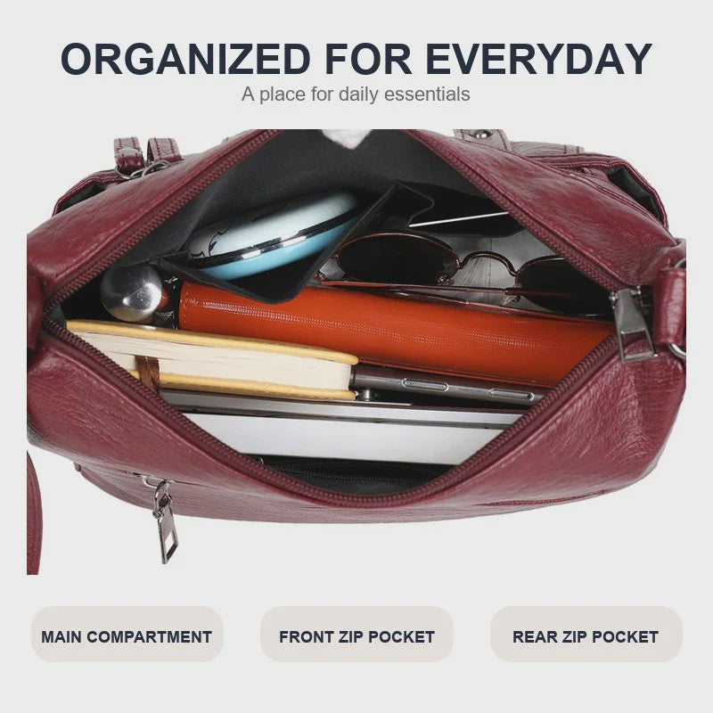 Modieuze Leren Moeder Tas - Grote Capaciteit Schoudertas & Crossbody voor Dames