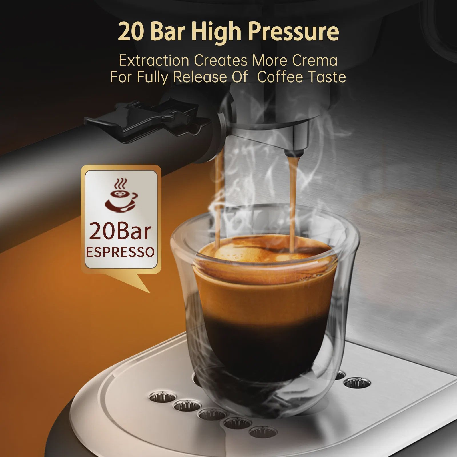 HiBREW H11 Espressomachine - 20 Bar, Semi-Automatisch, RVS, Compact & Veelzijdig