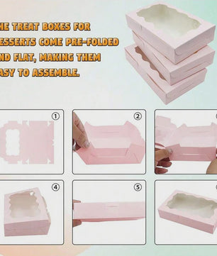 Set van 10/20 Kraft Papieren Doosjes met Venster voor Gebak, Chocolade & Cadeaus