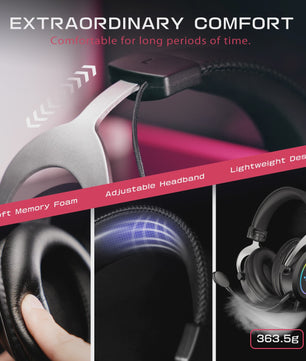 FIFINE AMPLIGAME H3 Gaming Headset met Stereo Geluid, Afneembare Microfoon en RGB