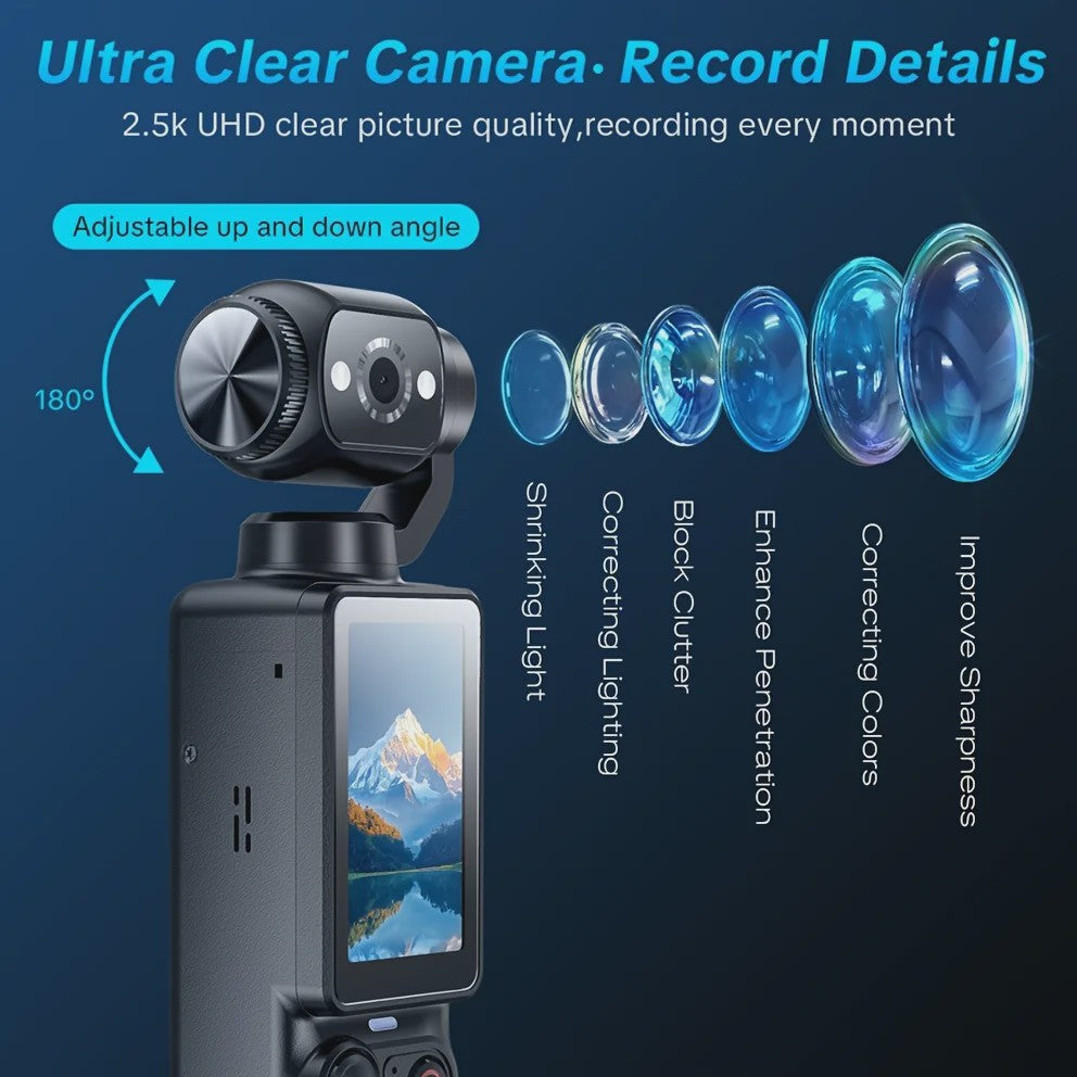 POVCAN Mini Action Camera met WiFi & 32GB Kaart - Ideaal voor Vlogging, Fietsen, Motor & Reizen