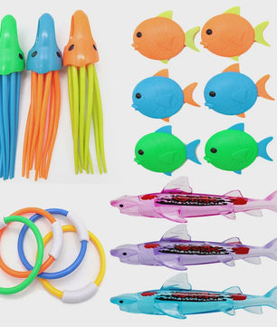 Zwembad Duikspeelgoed Set: Torpedo Vissen, Waterringen & Dolfijnen - Zomerpret voor Kinderen