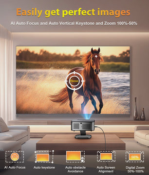 XIWBSY 2026 4K Smart Projector: 40000 Lumens, WiFi6, Bluetooth 5.3, Autofocus & Outdoor Home Theater