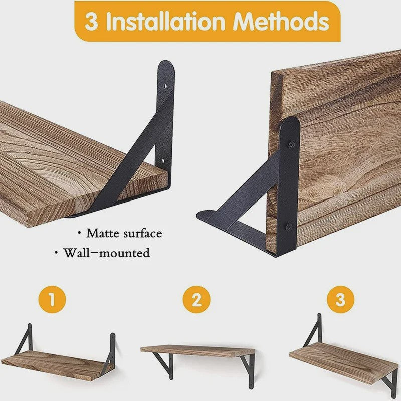 Houten Drijvende Wandplanken Set - Stijlvolle Opbergoplossingen voor Woonkamer, Keuken & Badkamer