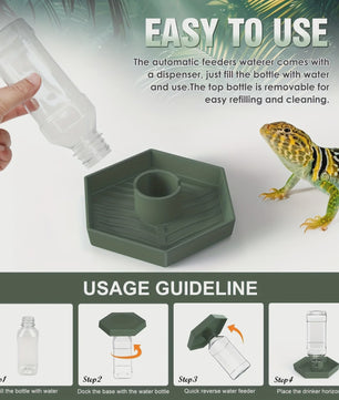Automatische Reptielen Voerbak en Waterdispenser voor Kleine Hagedissen, Kikkers, Slangen en Schildpadden