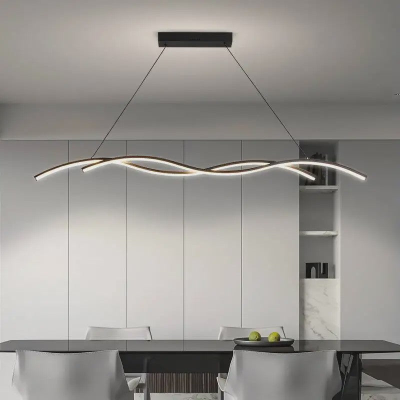 Moderne LED Plafondlamp Golvend Design - Zwart/Wit - Hotel, Restaurant, Bar