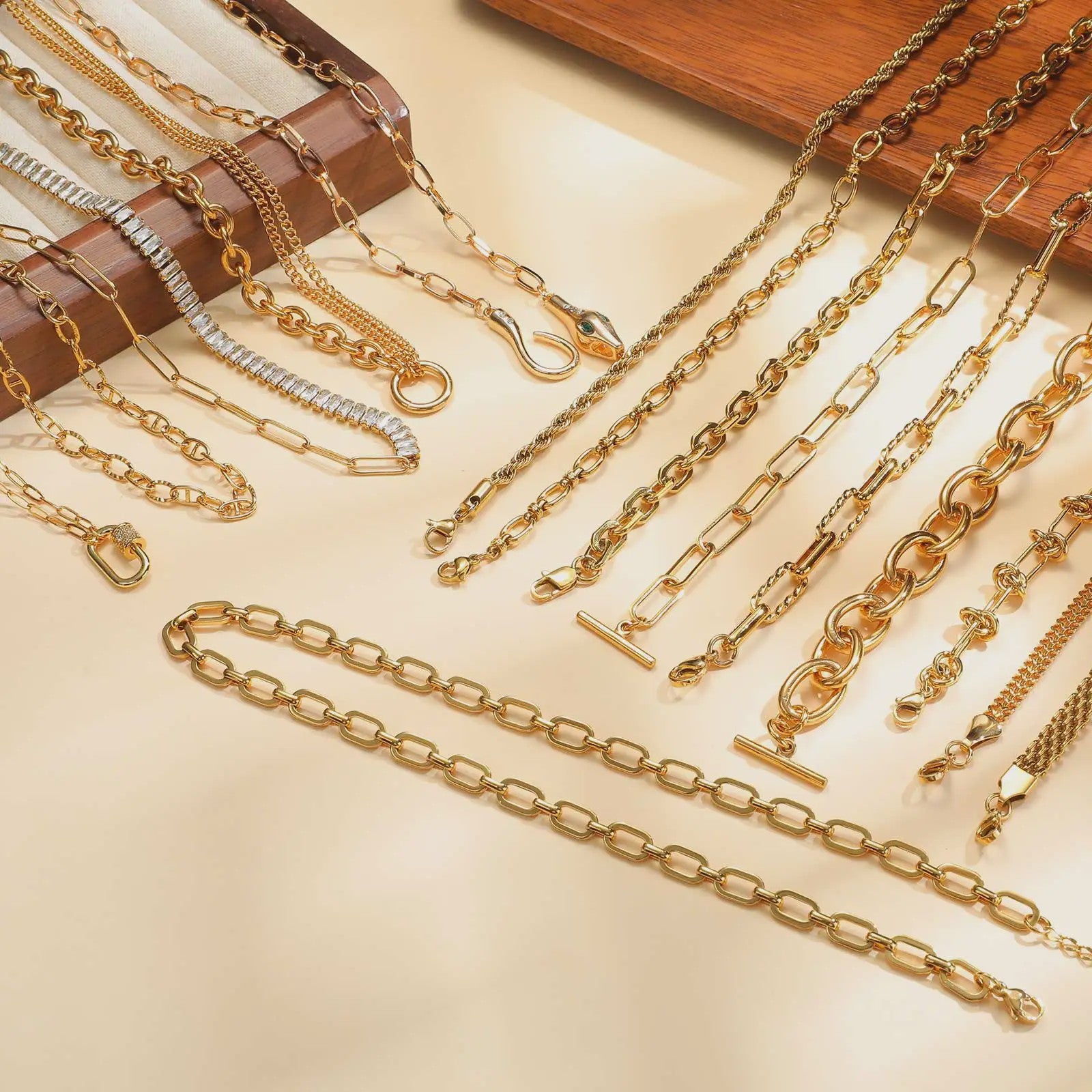 Chunky Gouden Halsketting Dames - Roestvrij Staal Dikke Ovalen Schakelketting Choker