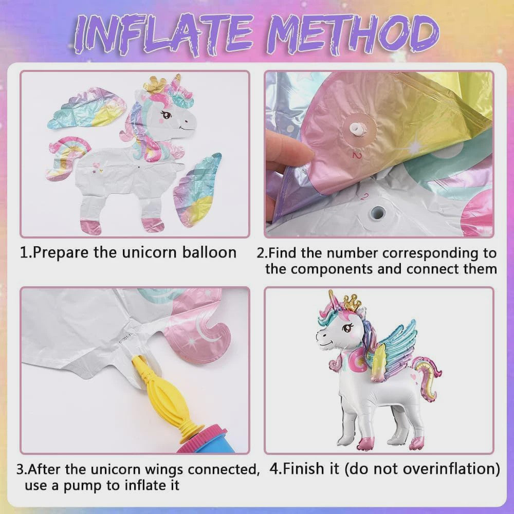 Reuze 3D Staande Eenhoorn Folieballon - Magische Regenboog & Wolk Decoratie voor Kinderfeestjes en Babyshowers
