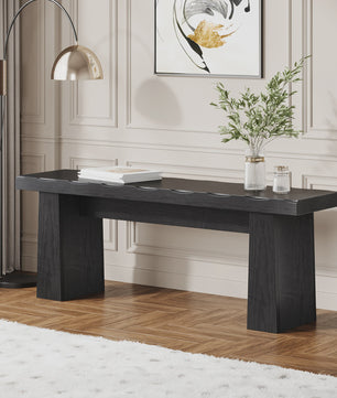 Tribesigns Houten Entree Bank Zwart - 120 cm Lange Eetkamerbank met Stevig Frame