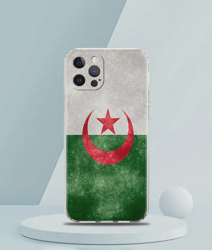 Transparante TPU Hoesje met Algerijnse Vlag - Schokbestendig voor iPhone (Diverse Modellen)