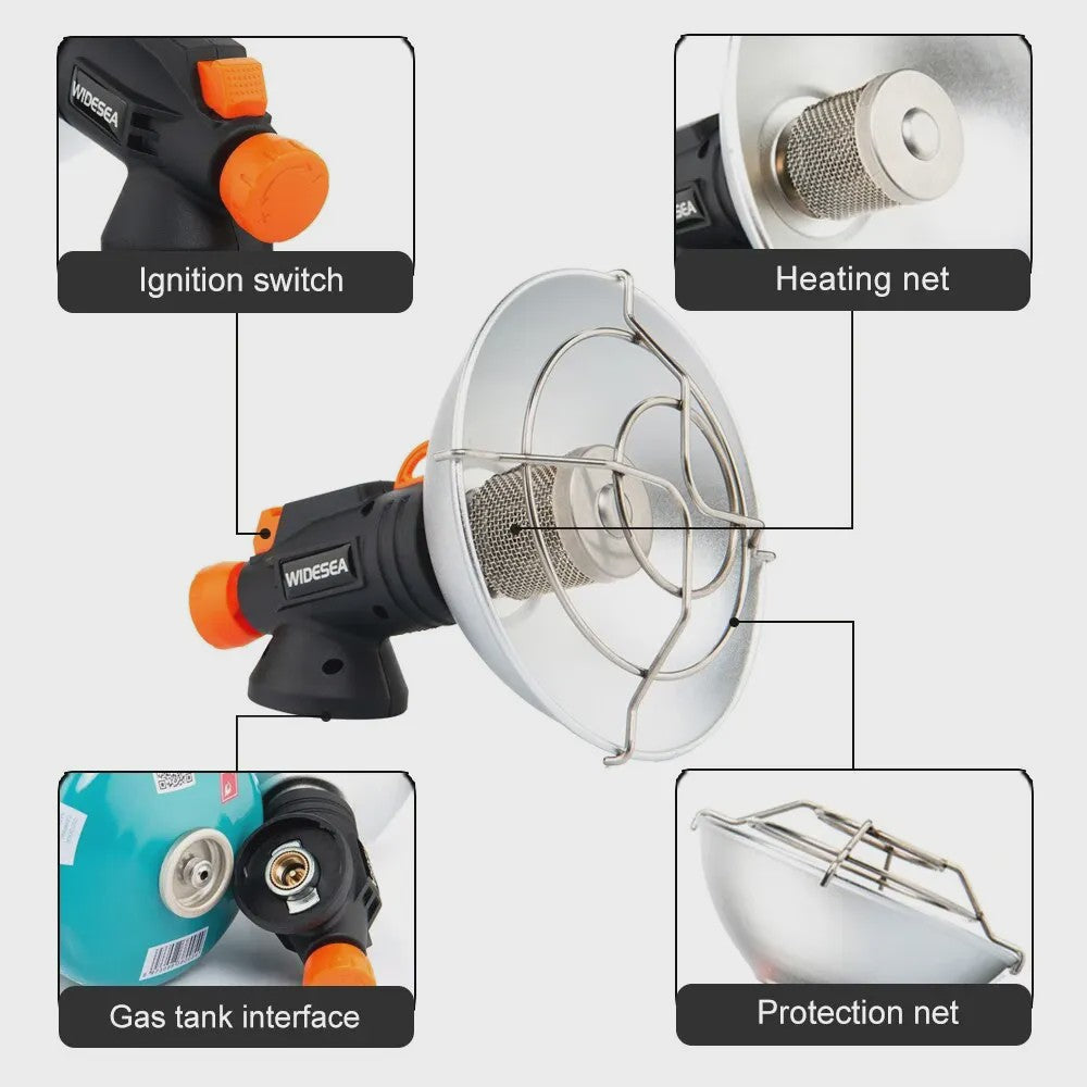 Widesea Draagbare Camping Heater - Roestvrij Staal Gas Brander voor Buiten & Survival