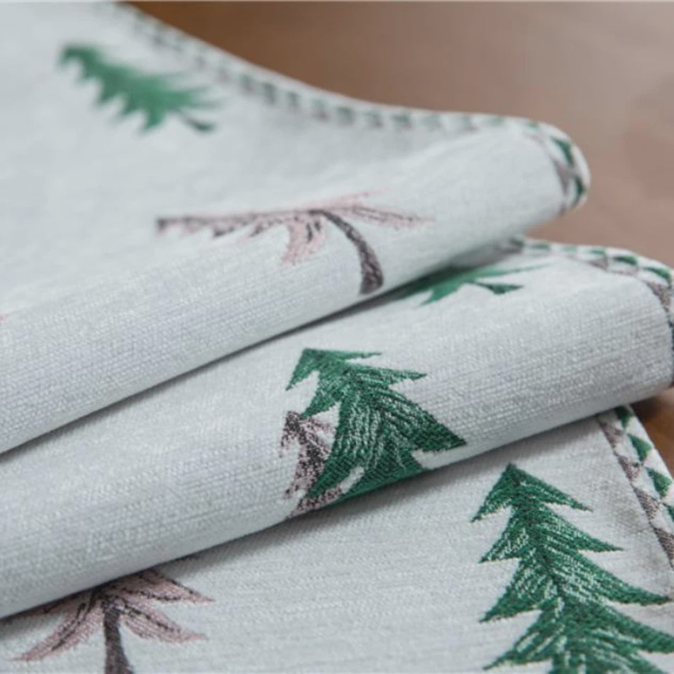 Kerst Tafel Runner met Elanden en Bomen | Winter Decoratie voor Eettafel