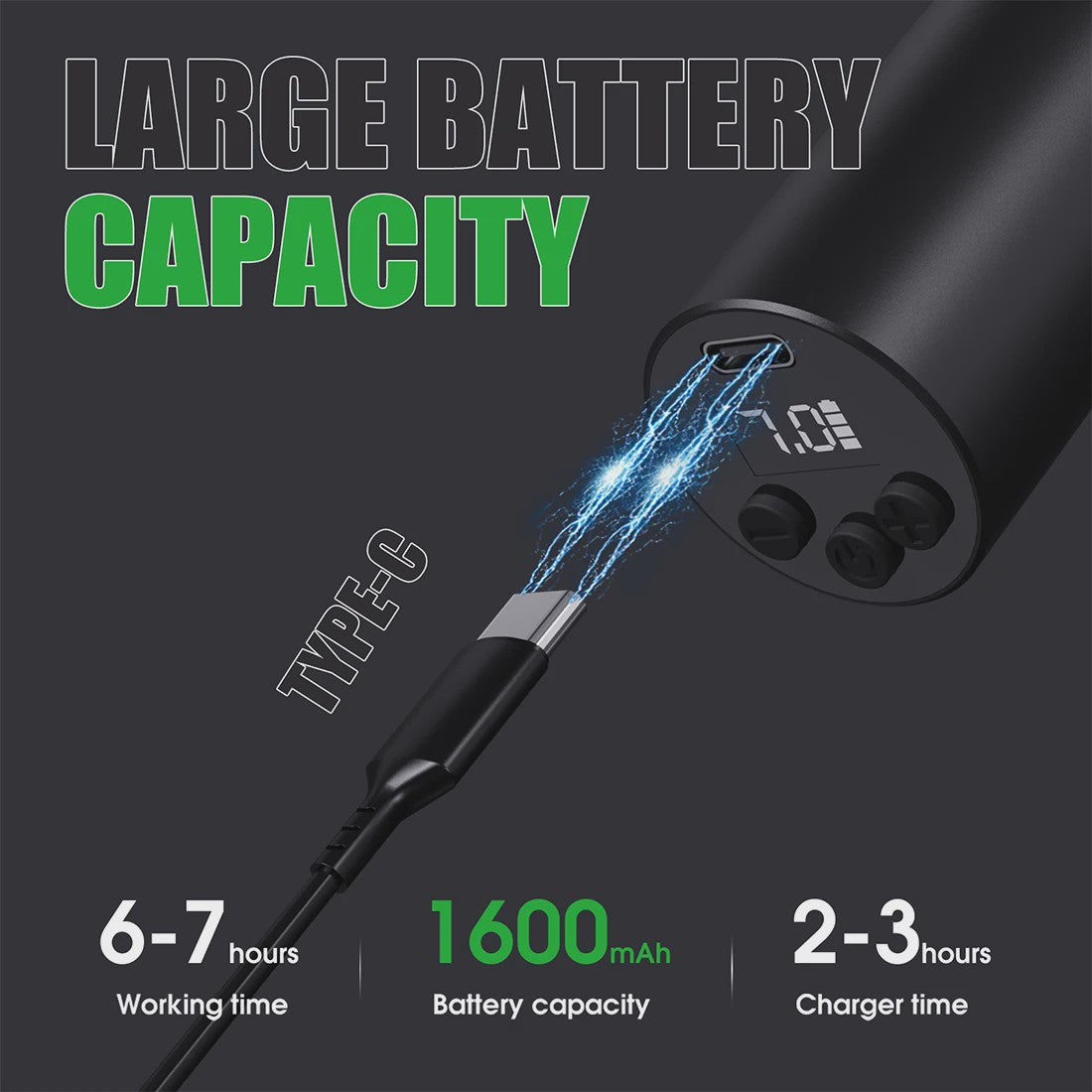Dragonhawk A1 Draadloze Tattoopen Kit - Dual Modes, 1600mAh Batterij, 3.5mm Slag