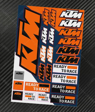 KTM "Ready To Race" Motor Stickers Set - Logo's & Decals voor Duke, RC390, Adventure